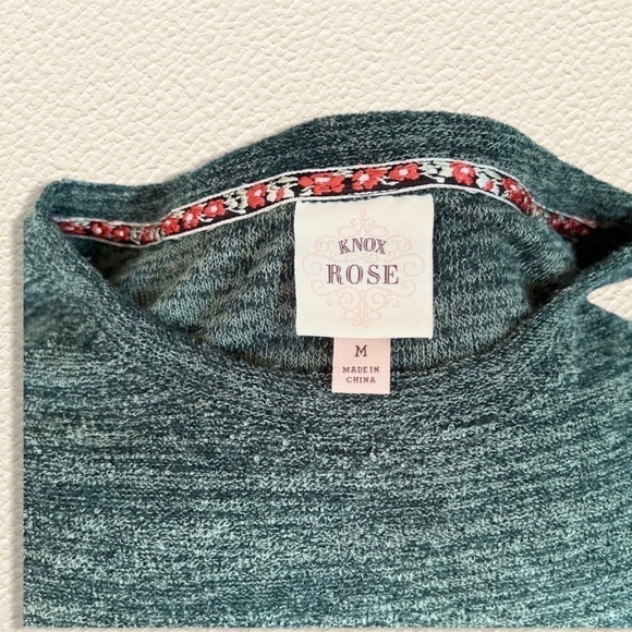Boho Knox Rose Fringe Detailed Sweater Heather-Green Size M - Picture 6 of 7